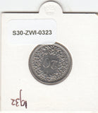 S30-ZWI-0323 Switzerland 20 Rappen XF 1932 KM# 29