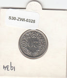 S30-ZWI-0325 Switzerland 20 Rappen XF 1934 KM# 29