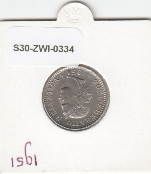 S30-ZWI-0334 Switzerland 20 Rappen VF 1951 KM# 29a