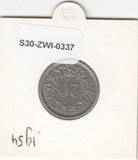 S30-ZWI-0337 Switzerland 20 Rappen VF 1954 KM# 29a