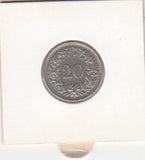 S30-ZWI-0340 Switzerland 20 Rappen VF 1957 KM# 29a