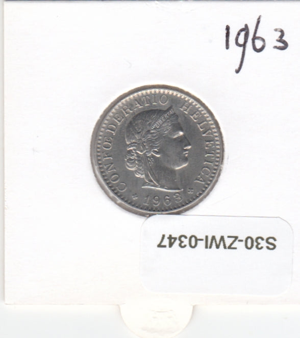 S30-ZWI-0347 Switzerland 20 Rappen AU 1963 KM# 29a