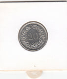 S30-ZWI-0349 Switzerland 20 Rappen AU 1965 KM# 29a