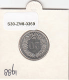 S30-ZWI-0369 Switzerland 20 Rappen AU 1988 KM# 29a