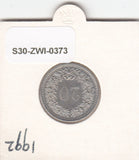 S30-ZWI-0373 Switzerland 20 Rappen XF 1992 KM# 29a