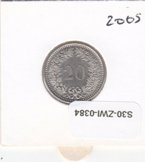 S30-ZWI-0384 Switzerland 20 Rappen UNC 2005 KM# 29a