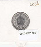 S30-ZWI-0385 Switzerland 20 Rappen UNC 2006 KM# 29a