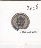 S30-ZWI-0387 Switzerland 20 Rappen UNC 2008 KM# 29a