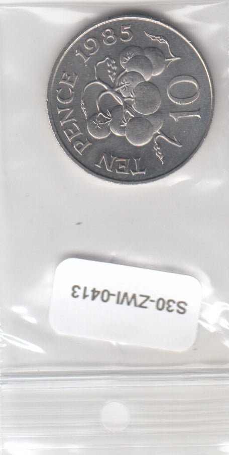S30-ZWI-0413 Guernsey 10 Pence UNC 1985 KM43.1