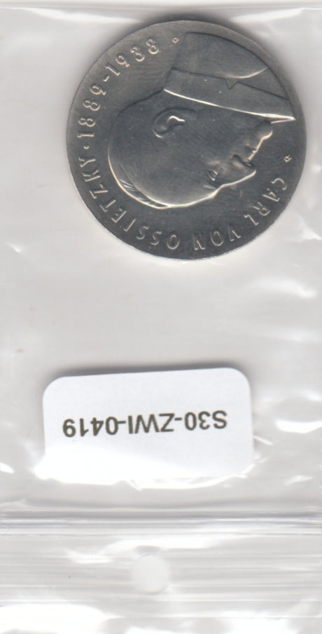 S30-ZWI-0419 Germany-DDR 5 Mark UNC 1989 KM131  Carl von Ossietzky