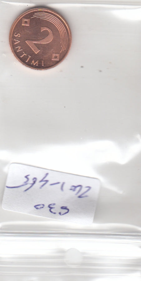 S30-ZWI-0465-M33 Latvia 2 Santimi UNC 2006 KM21