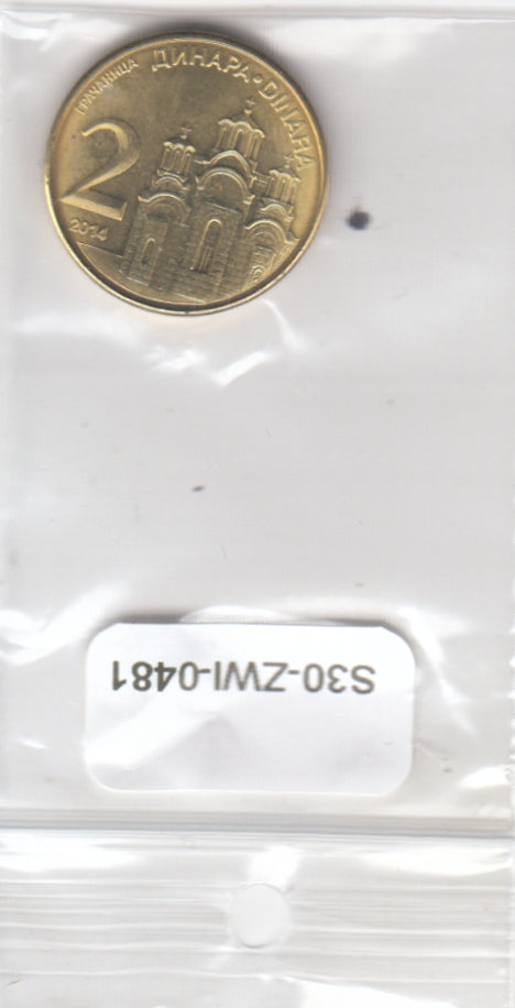 S30-ZWI-0481-M05 Serbia 2 Dinara UNC 2014 KM55