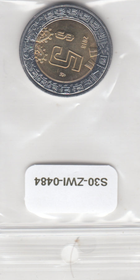 S30-ZWI-0484 Mexico 5 Pesos UNC 2018 KM605