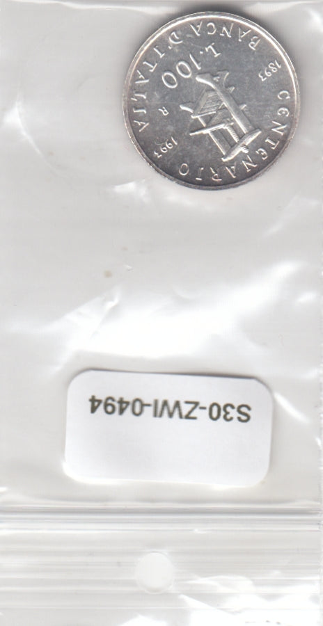 S30-ZWI-0494 Italy 100 Lire UNC 1993 KM171  Zilver