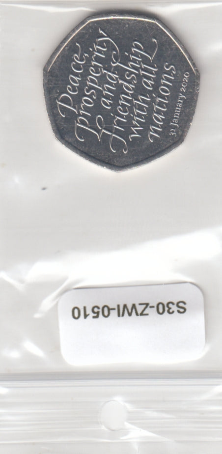 S30-ZWI-0510-M03 United Kingdom 50 Pence UNC 2020 KM1806  Brexit
