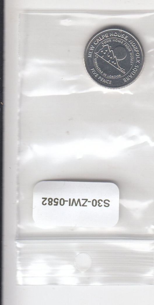 S30-ZWI-0582 Gibraltar 5 Pence UNC 2018 KM1620 BA New Calpe House