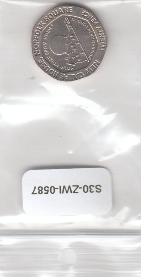 S30-ZWI-0587 Gibraltar 20 pence UNC 2018 KM1622 AA New Calpe House