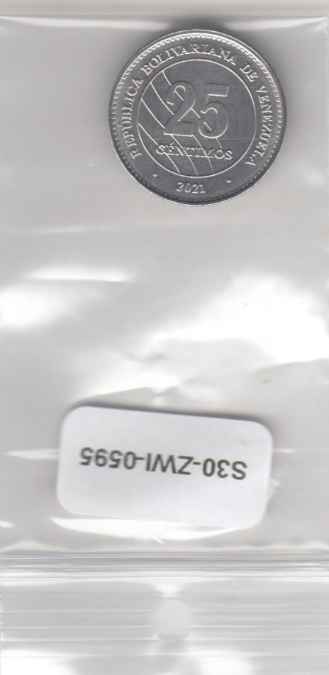 S30-ZWI-0595 Venezuela 25 Centimos UNC 2021 Y109