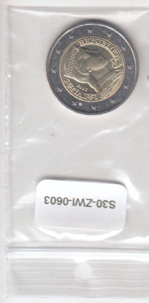 S30-ZWI-0603 Latvia 2 Euros UNC 2014 KM157