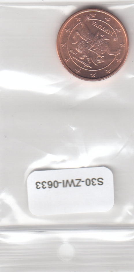 S30-ZWI-0633 Lithuania 5 Cent UNC 2015 KM207