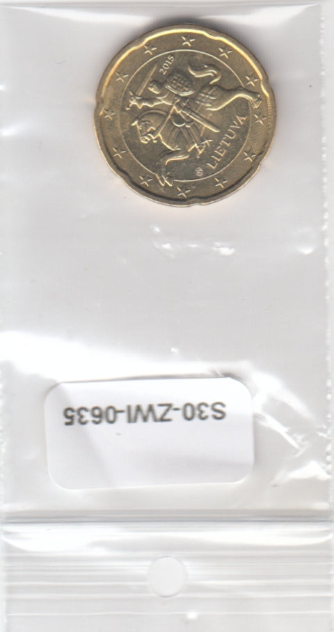 S30-ZWI-0635 Lithuania 20 Cent UNC 2015 KM209