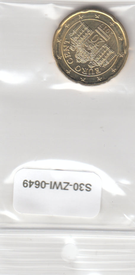 S30-ZWI-0649 Austria 20 Cent UNC 2017 KM3140