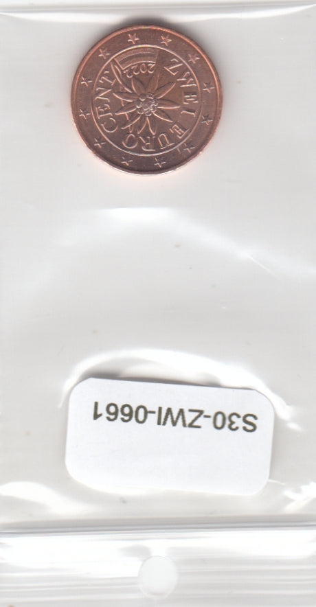 S30-ZWI-0661 Austria 2 Cent UNC 2022 KM3083