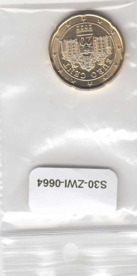 S30-ZWI-0664 Austria 20 Cent UNC 2022 KM3140