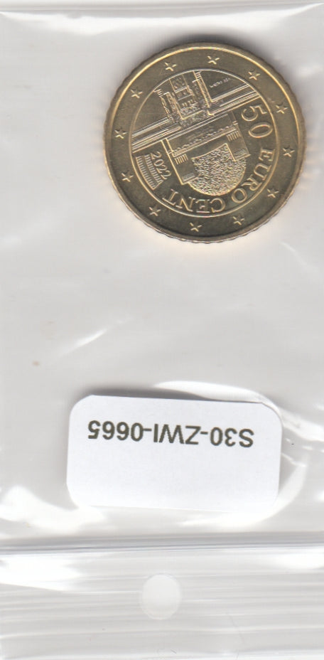 S30-ZWI-0665 Austria 50 Cent UNC 2022 KM3141