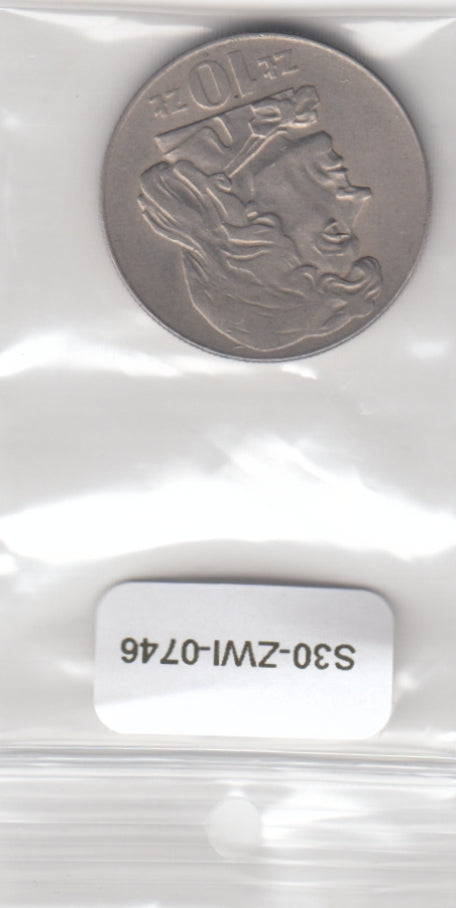 S30-ZWI-0746 Poland 10 Zlotys VF 1972 Y50a  small type