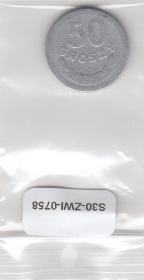 S30-ZWI-0758 Poland 50 Groszy FI 1949 Y44A