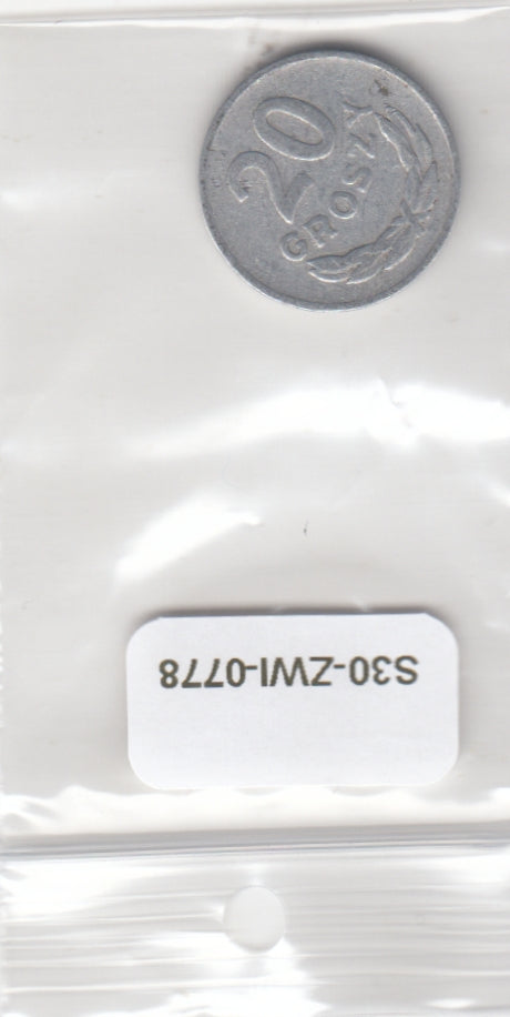 S30-ZWI-0778 Poland  20 Groszy VF 1949 Y43a