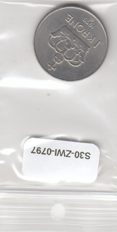 S30-ZWI-0797 Sweden 1 Krona VF 1979 KM852