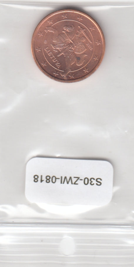 S30-ZWI-0818 Lithuania 5 Cents UNC 2015 KM207