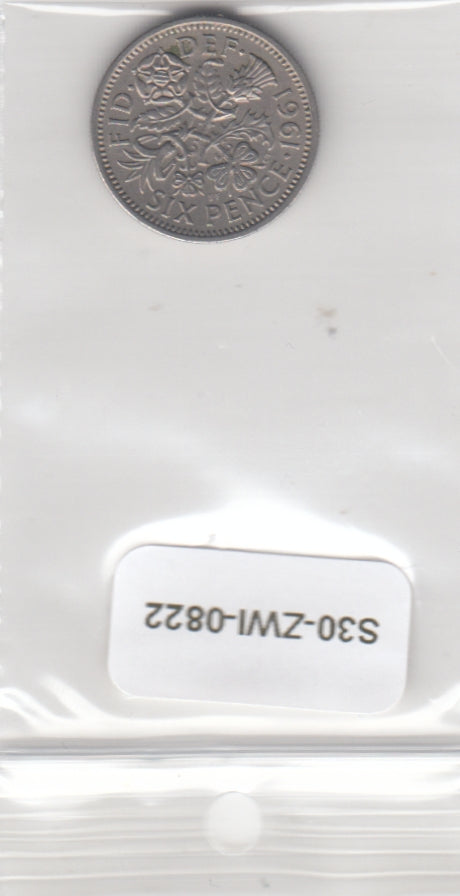 S30-ZWI-0822 United Kingdom 6 Pence VF 1962 KM903