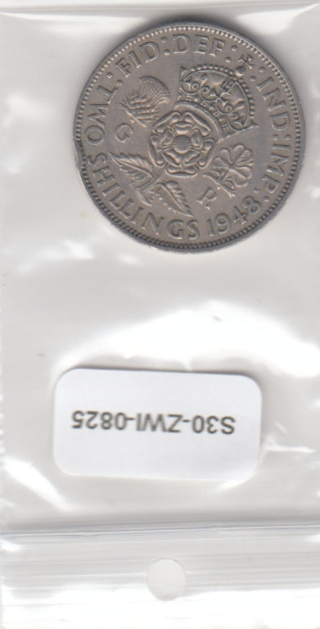 S30-ZWI-0825 United Kingdom 2 Shilling VF 1948 KM865