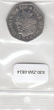 S30-ZWI-0834 Isle Of Man 50 Pence UNC 1998 KM908  Christmas