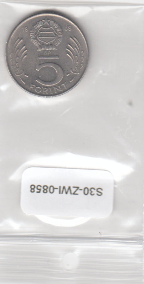S30-ZWI-0858 Hungary 5 Forint VF 1989 KM635