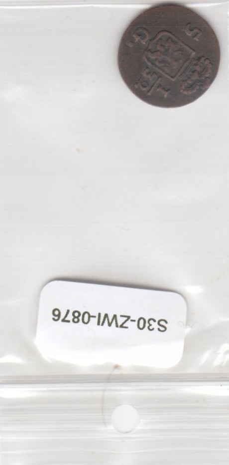 S30-ZWI-0876 Netherlands East Indies 1/2 Duit VF 1809 KM75