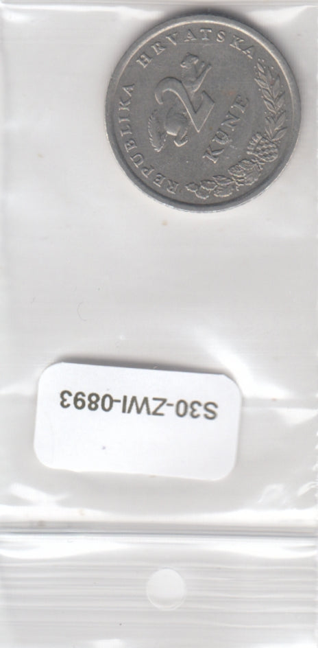 S30-ZWI-0893 Croatia 2 Kuna VG 1996 KM21