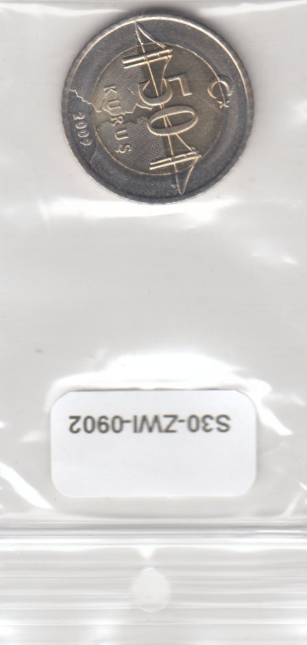 S30-ZWI-0902 Turkey 50 Kurus UNC 2009 KM1243