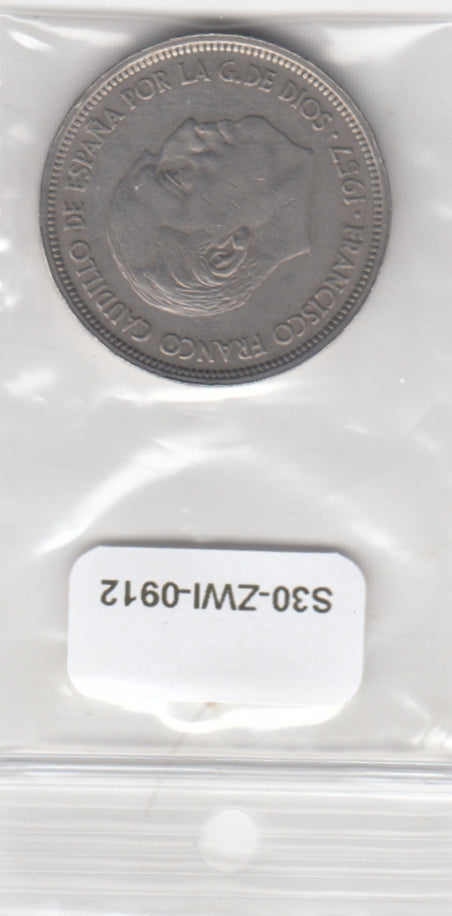 S30-ZWI-0912 Spain 50 Pesetas VF 1957 KM788 *y60
