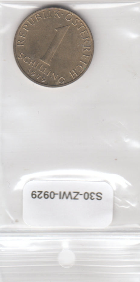 S30-ZWI-0929 Austria 1 Schilling XF 1979 KM2886