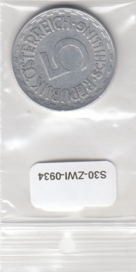 S30-ZWI-0934 Austria 5 Schilling XF 1952 KM2879