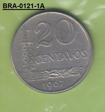 S4-BRA-0121-01 Brazilië 20 centavos 1967 ZF KM 579