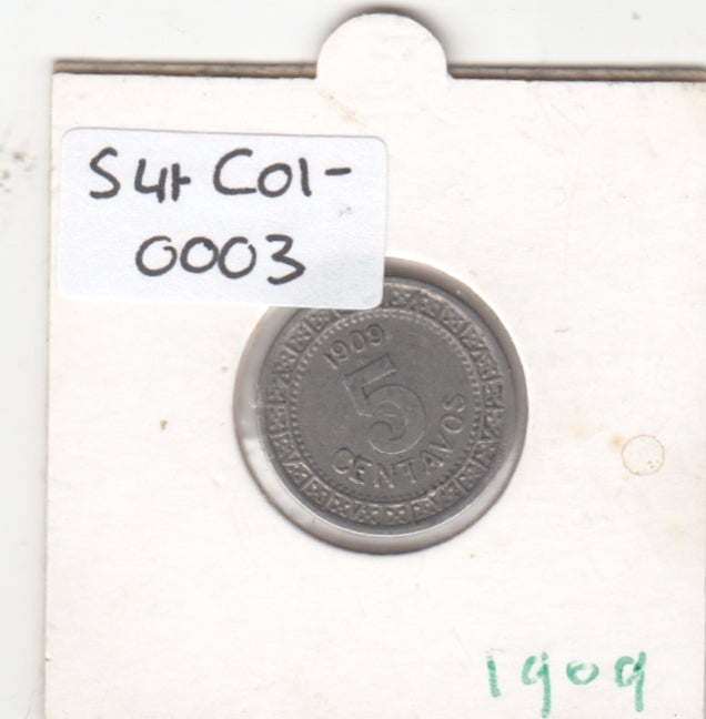 S41-C01-0003 Mexico 5 Centavos VF 1909 KM#421