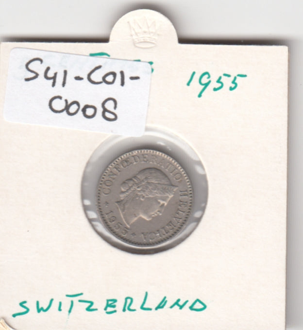 S41-C01-0008 Switzerland 5 Rappen XF 1955 KM#26