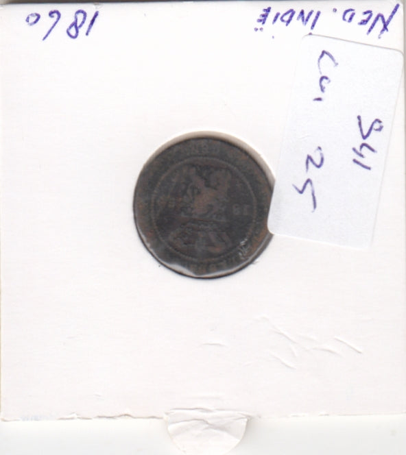 S41-C01-0025 Netherlands East Indies 1/2 Cent F 1860 KM#306