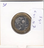S41-C01-0047 Singapore 1 Dollar AU 2015 KM#314