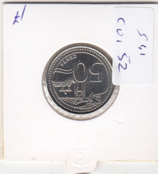 S41-C01-0052 Singapore 50 Cents UNC 2017 KM#348